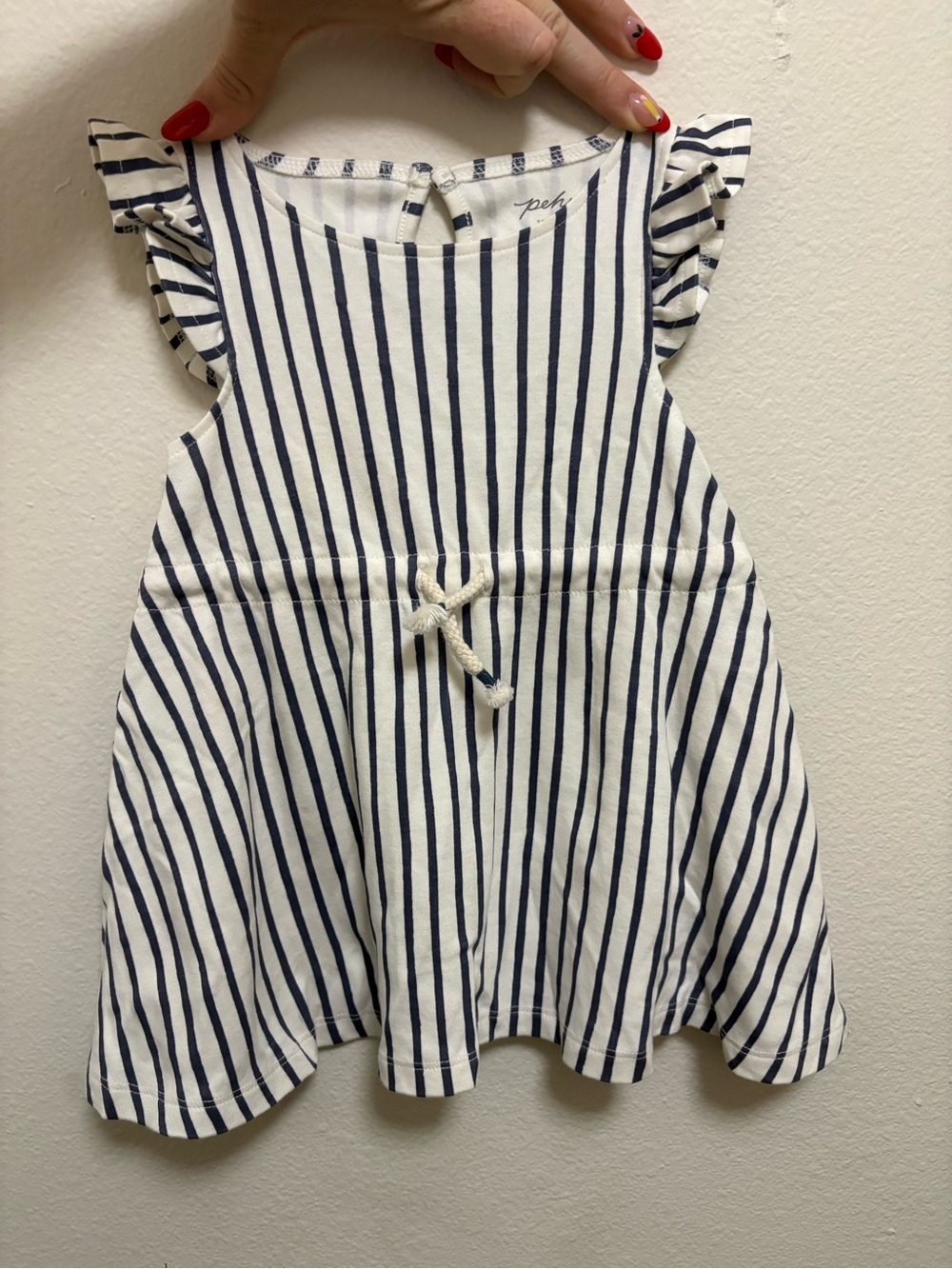 Pehr Navy & White Striped Girls Tank Dress